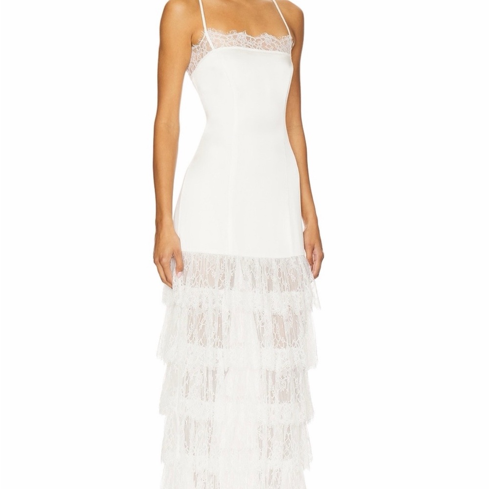 MAJORELLE White Lace Tiered Slip Maxi Dress - Picture 2 of 6